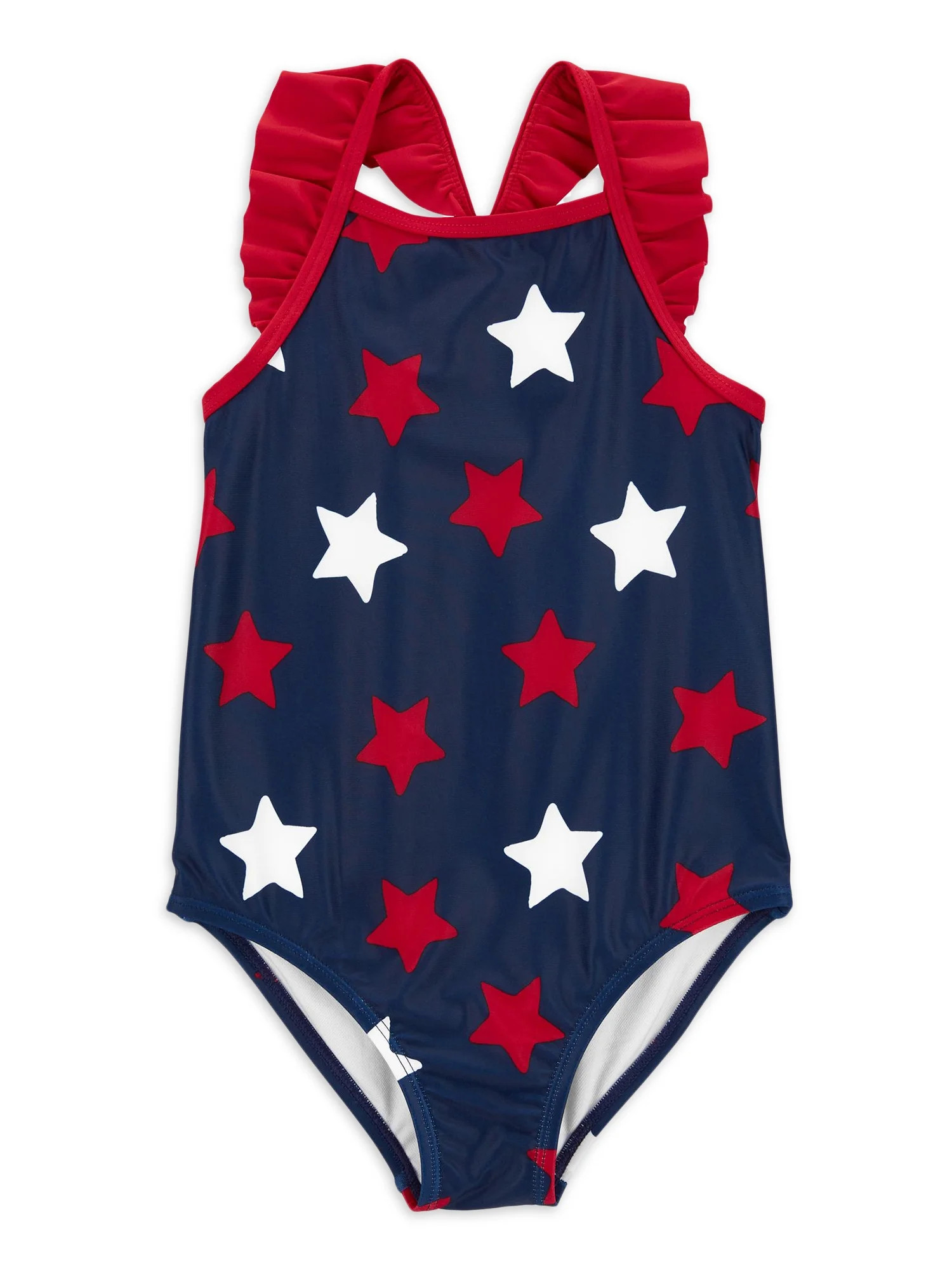 Carter's Child of Mine Toddler Girl Ruffled Star Swimsuit, One-Piece, Sizes 12M-5T | Walmart (US)