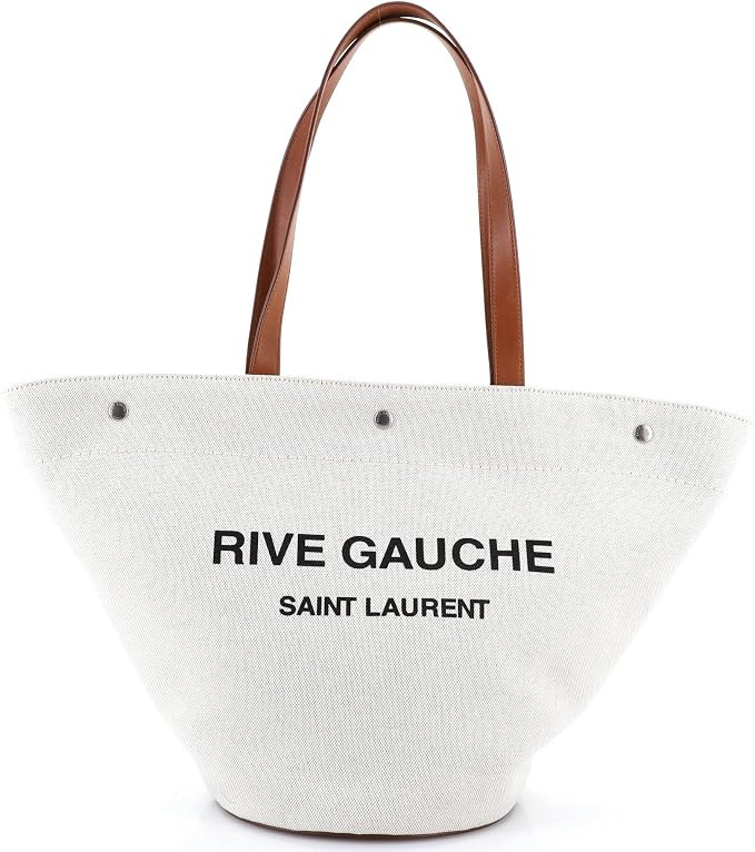 Amazon.com: Saint Laurent, Pre-Loved Rive Gauche Trapezoid Tote Canvas, Neutral : Amazon Luxury | Amazon (US)