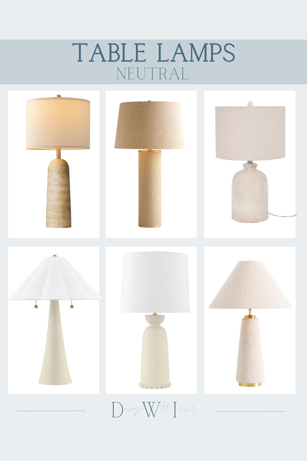 Neutral table lamps are a foundational layer in any well-designed space. This curated lighting round-up focuses on warm whites, soft linens, and subtle textures that work together effortlessly. By mixing classic silhouettes with refined finishes, these lamps complement one another without competing—making them ideal for bedrooms, living rooms, and thoughtfully styled surfaces. Shop the full collection to find timeless lighting that feels cohesive, elevated, and easy to live with.


neutral table lamp, table lamp, accent lighting, bedroom lighting, living room lighting, warm neutral decor, designer lighting, transitional lighting, timeless home decor, soft lighting

#lightingdesign #tablelamps #neutraldecor #interiordesigninspo #timelessinteriors #accentlighting
 

 #LTKHome