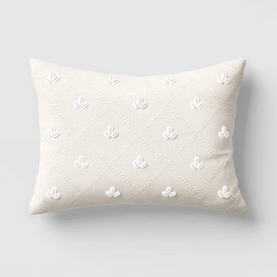 Lumbar Embellished Shell Throw Pillow Cream - Threshold™ designed with Studio McGee | Target