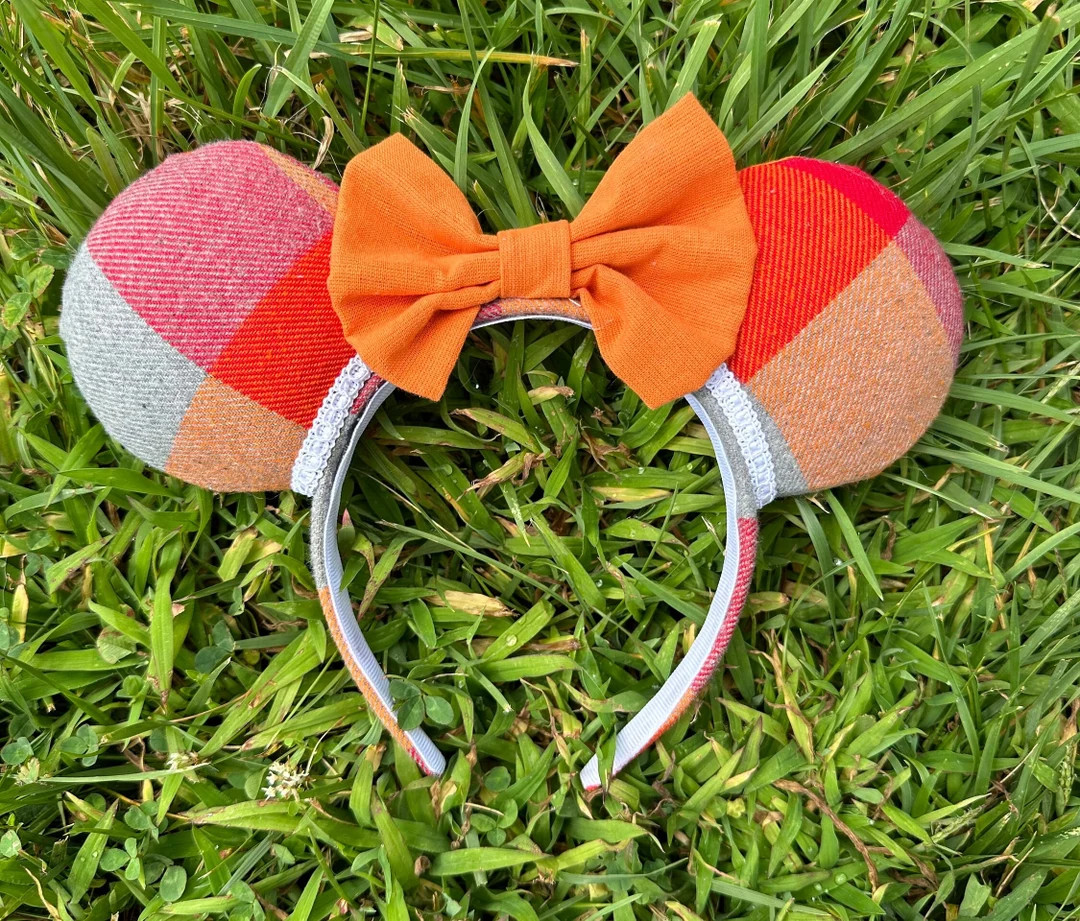 Cozy Fall Fire Side Mouse Ears, Fall Flannel Minnie Ears, Halloween Mouse Ears | Etsy (US)