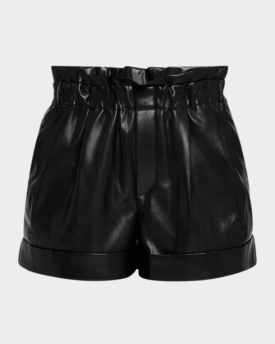 Reagan Vegan Leather Paperbag Shorts | Neiman Marcus