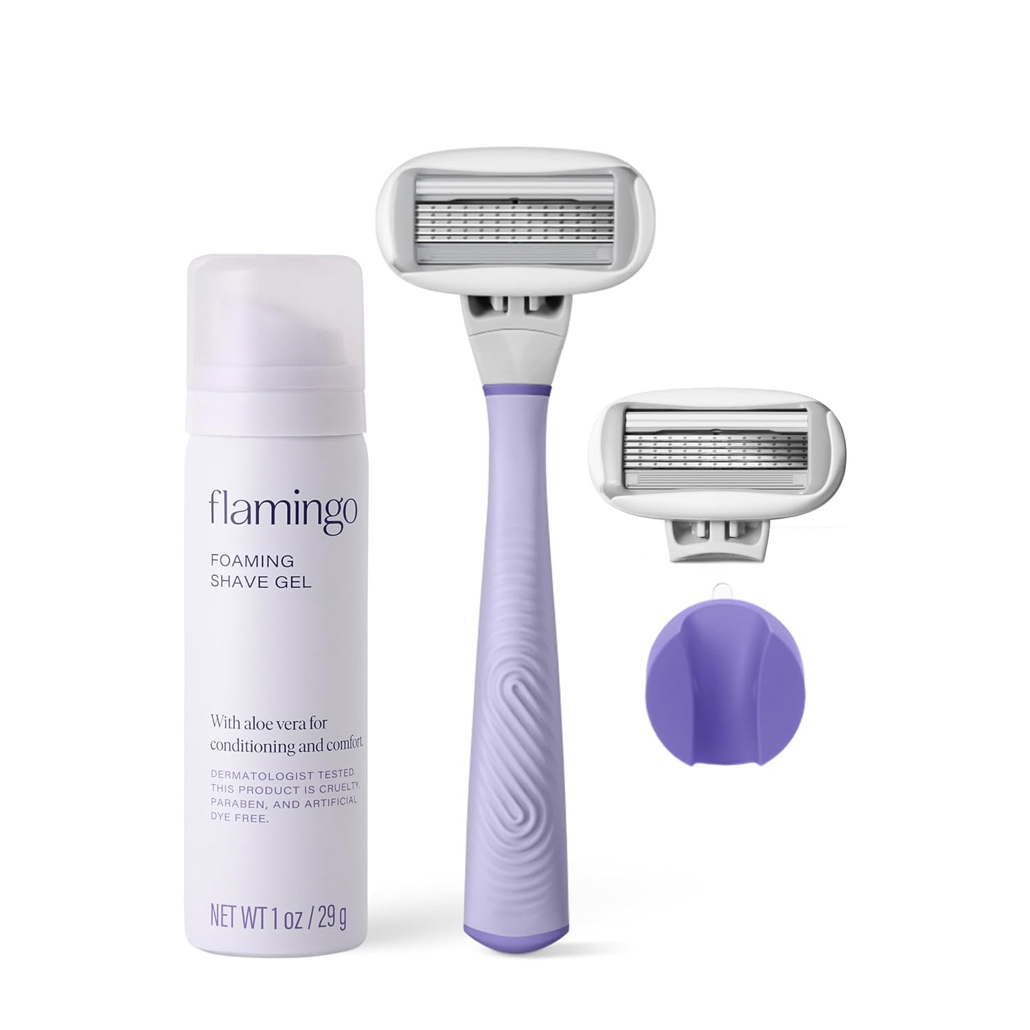 Flamingo Shaving Razor Set for Women - Original Razor Handle, 2 Blade Refills, Foaming Shaving Ge... | Amazon (US)