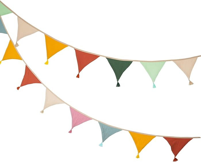 Bunting Banner Fabric Flag Banners Multicolor, 20 PCS Garden Bunting, Vintage Fabric Bunting, Nur... | Amazon (UK)