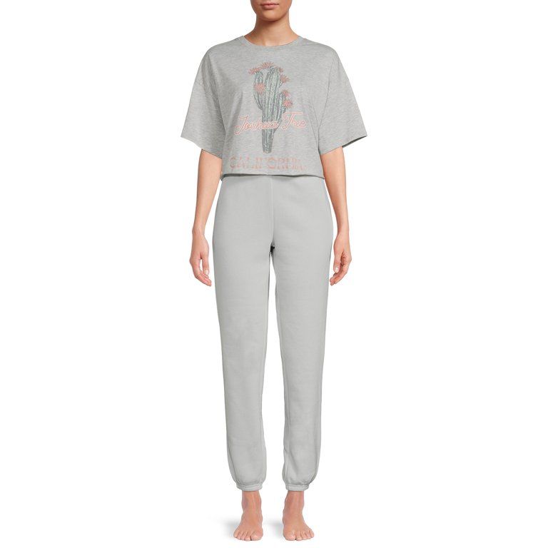 Grayson Social Women's and Women's Plus Size Graphic Sleep T-Shirt and Joggers Set, 2-Piece - Wal... | Walmart (US)