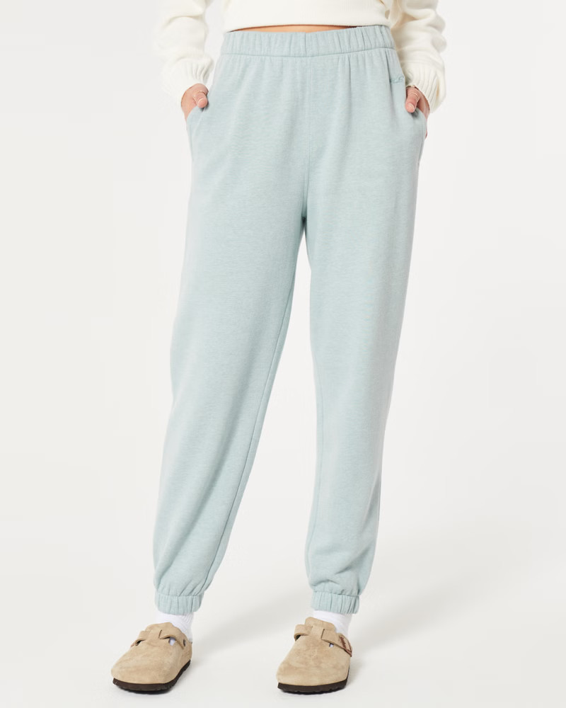 Feel Good Adjustable Rise Fleece Dad Joggers | Hollister (US)