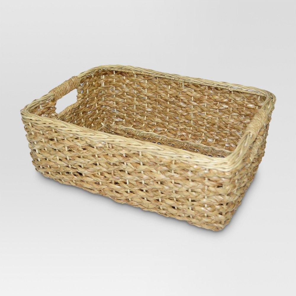 Short Seagrass Rectangular Wicker Storage Basket - Threshold | Target