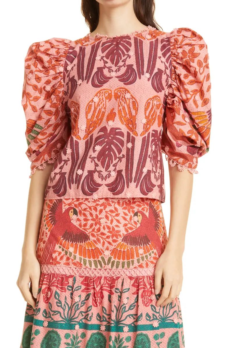 Ainika Macaws Puff Sleeve Cotton Blouse | Nordstrom