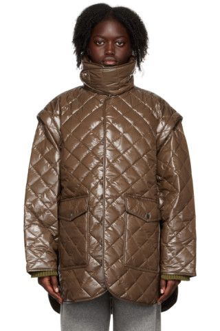 Brown Quilted Jacket | SSENSE