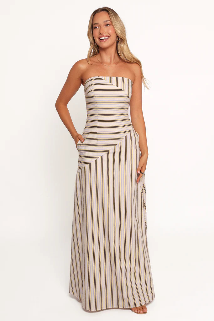 Maliah Maxi Dress - Vory Stripe | Petal & Pup (US)