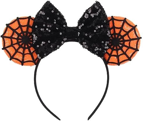 LSHDXD Halloween & Christmas Hairband, Hand-made Headband with Adjustable Mouse Ears, Glitter Seq... | Amazon (US)