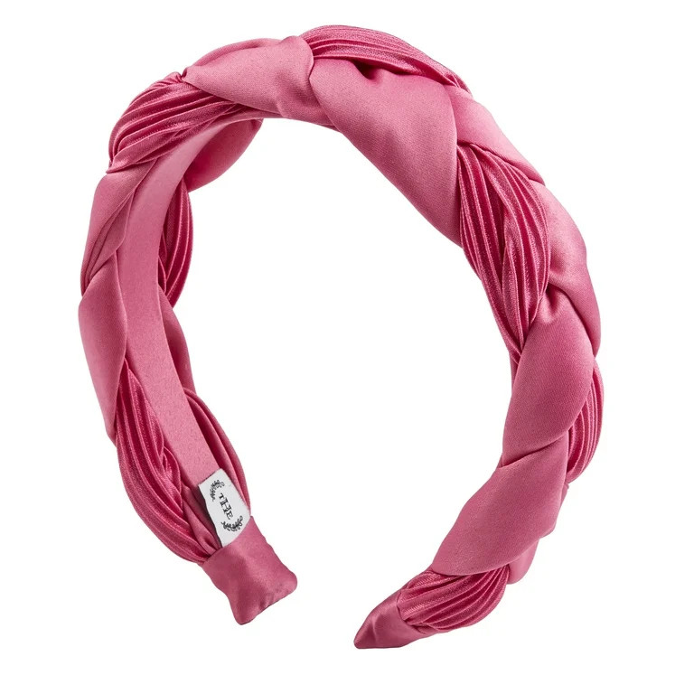 The Home Edit Braided Satin Headband, Bright Pink | Walmart (US)