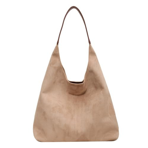TIAASTAP Tote Bags for Women Suede Leather Handbags Ladies Shoulder Bag Hobo Slouch Bag Uni Bags for Work Shopping School Everyday (A03 Beige) | Amazon (UK)