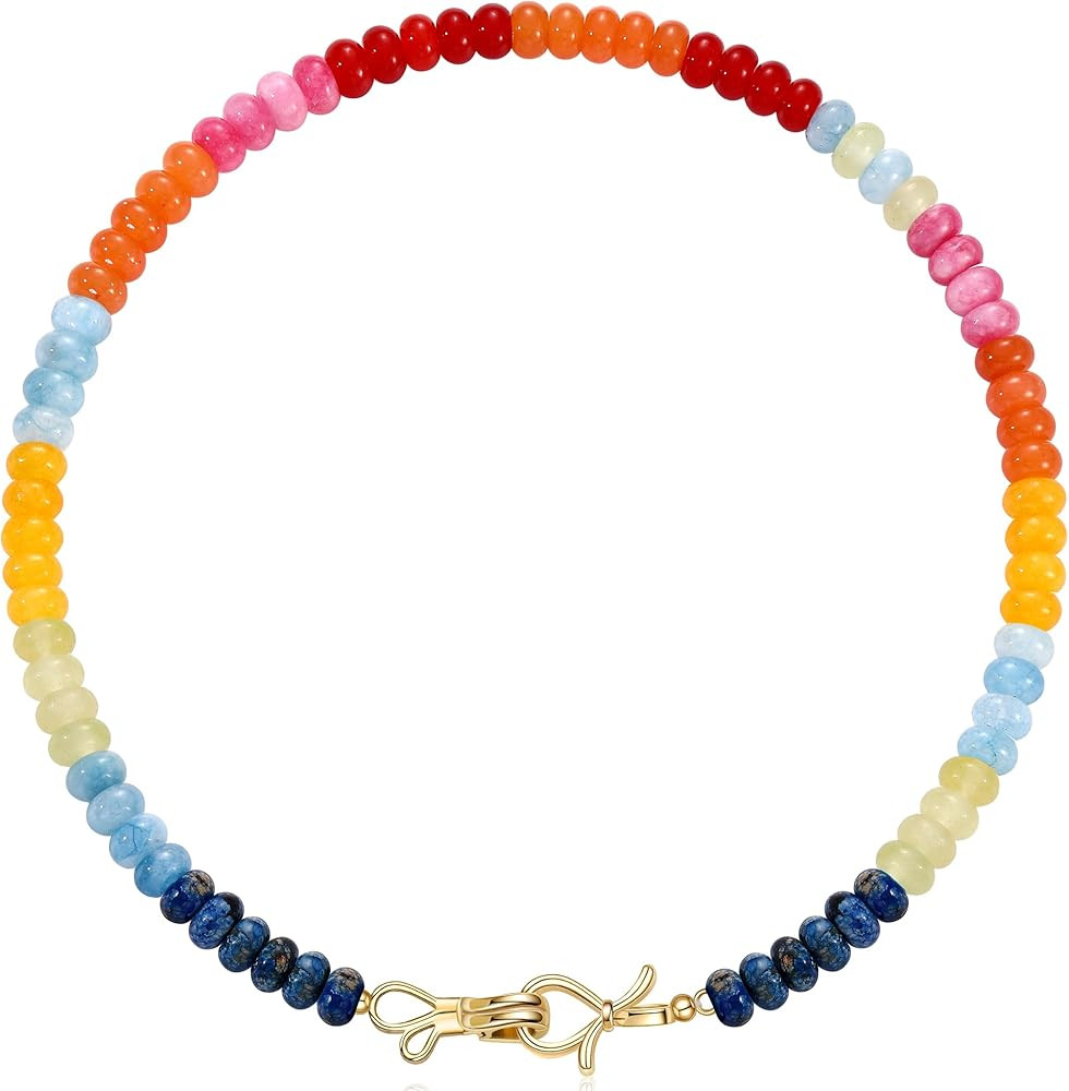 Btysun Gemstone Necklace, Mothers Day Gifts for Her Teens Beaded Necklace Choker Beaded Necklaces... | Amazon (US)