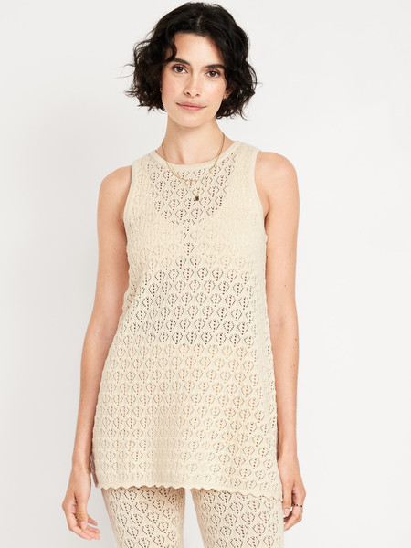 Sleeveless Crochet Tunic Sweater | Old Navy (US)