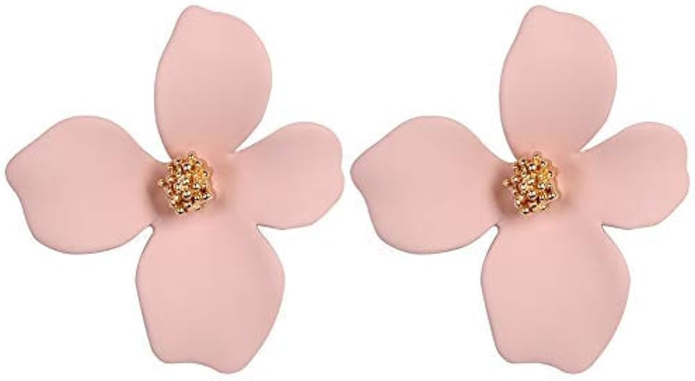 Boho Stud Earrings for Women - Chic Flower Statement Earrings with Gold Flower Bud, Great for Sis... | Amazon (US)