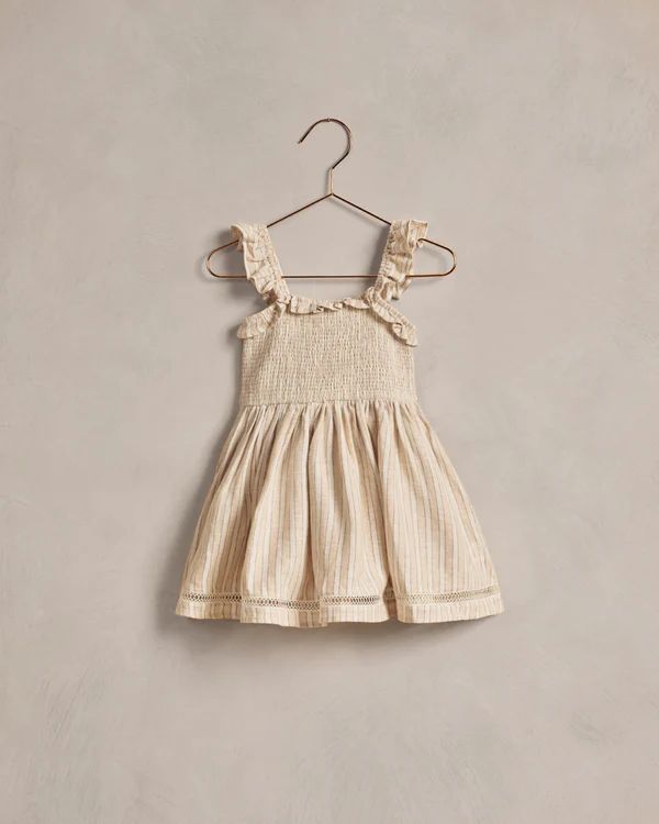 birdie dress | ecru / cafe stripe | Noralee