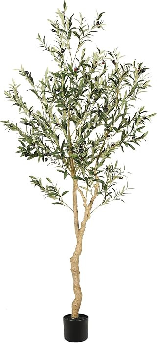 Realead 6ft Faux Olive Tree, Tall Olive Tree Plants, Fake Potted Olive Silk Tree, Artificial Oliv... | Amazon (US)