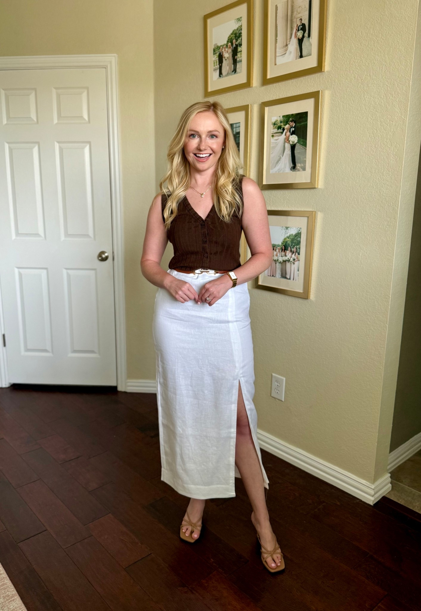 Loft sale 55% off! Wearing an XS in top and a 0 in skirt | linen skirt, vest top, brown tank top, beach outfit, summer outfit 

#LTKSummerEdit #LTKSeasonal #LTKSaleAlert