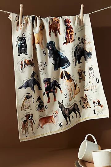 Dog Breeds A-Z Dish Towel | Anthropologie (US)