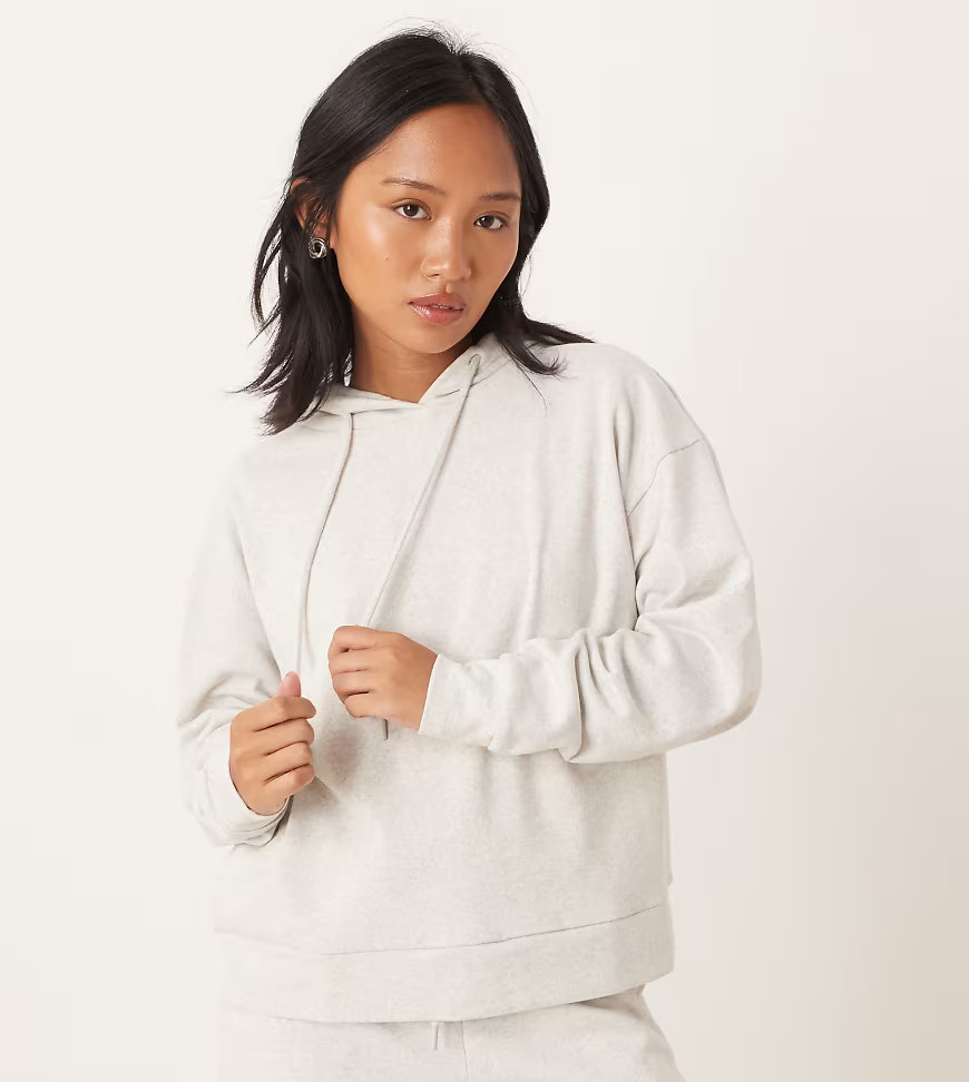 JDY Petite jersey hoodie in light gray - part of a set-Neutral | ASOS (Global)