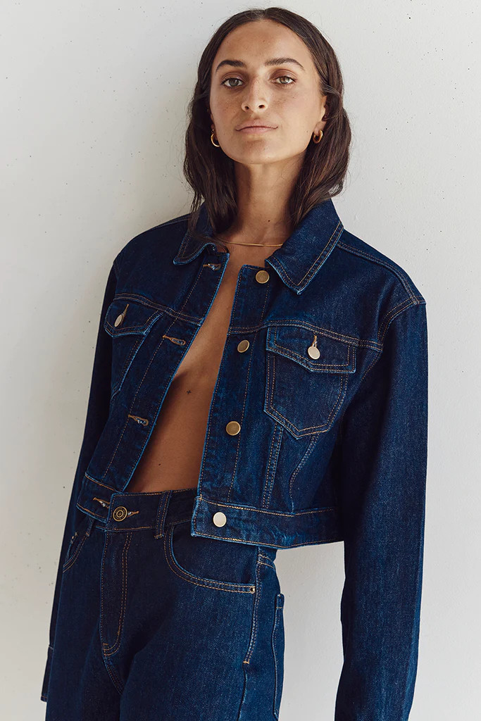 DEVIN INDIGO CROPPED JACKET | DISSH