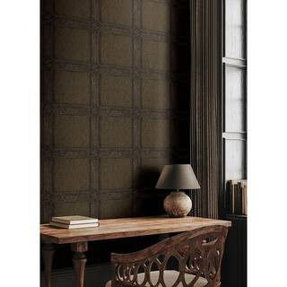 Moorland Dark Brown Wood Panel Wallpaper | The Home Depot