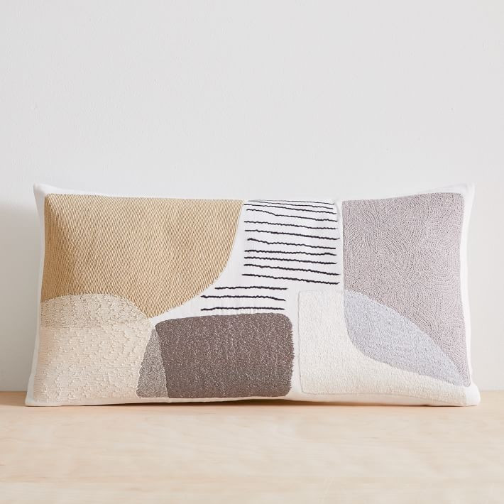 Textural Overlapping Shapes Pillow Cover | West Elm (US)