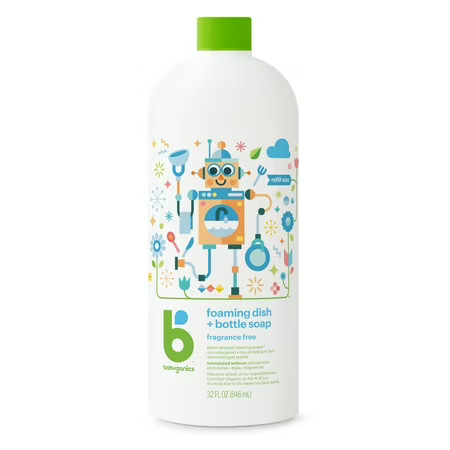 Babyganics Foaming Dish Soap , Fragrance Free, 32oz | Walmart (US)