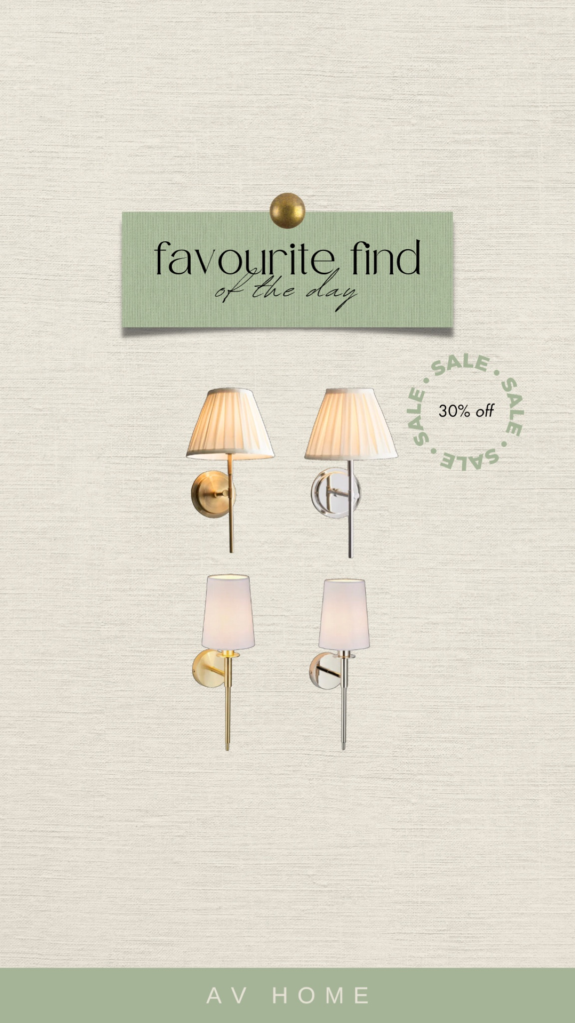 30% off vogue wall lights

#LTKhome #LTKsale #LTKuk