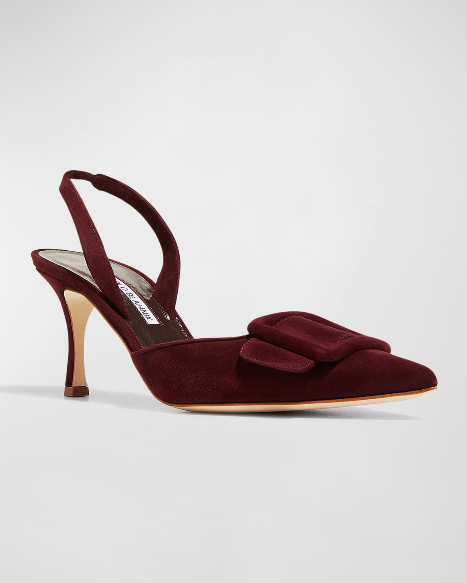 Maysli Suede Buckle Halter Pumps | Neiman Marcus