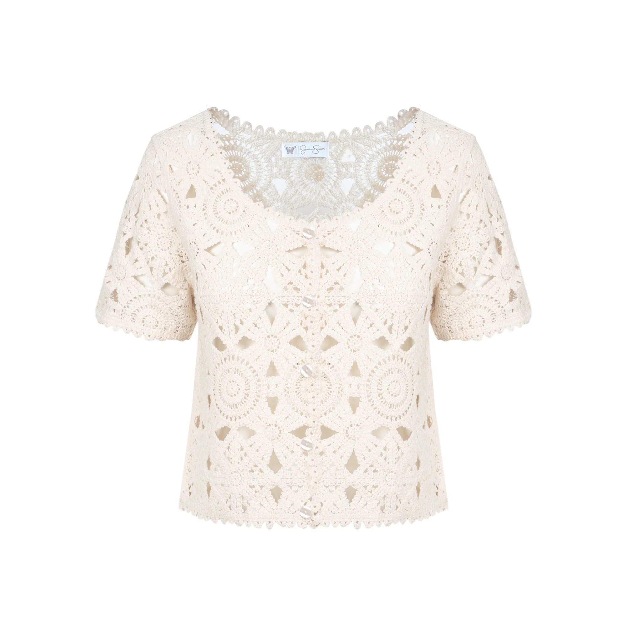 Jessica Simpson Women's Quincy Crochet Tee, Sizes XS-XL | Walmart (US)