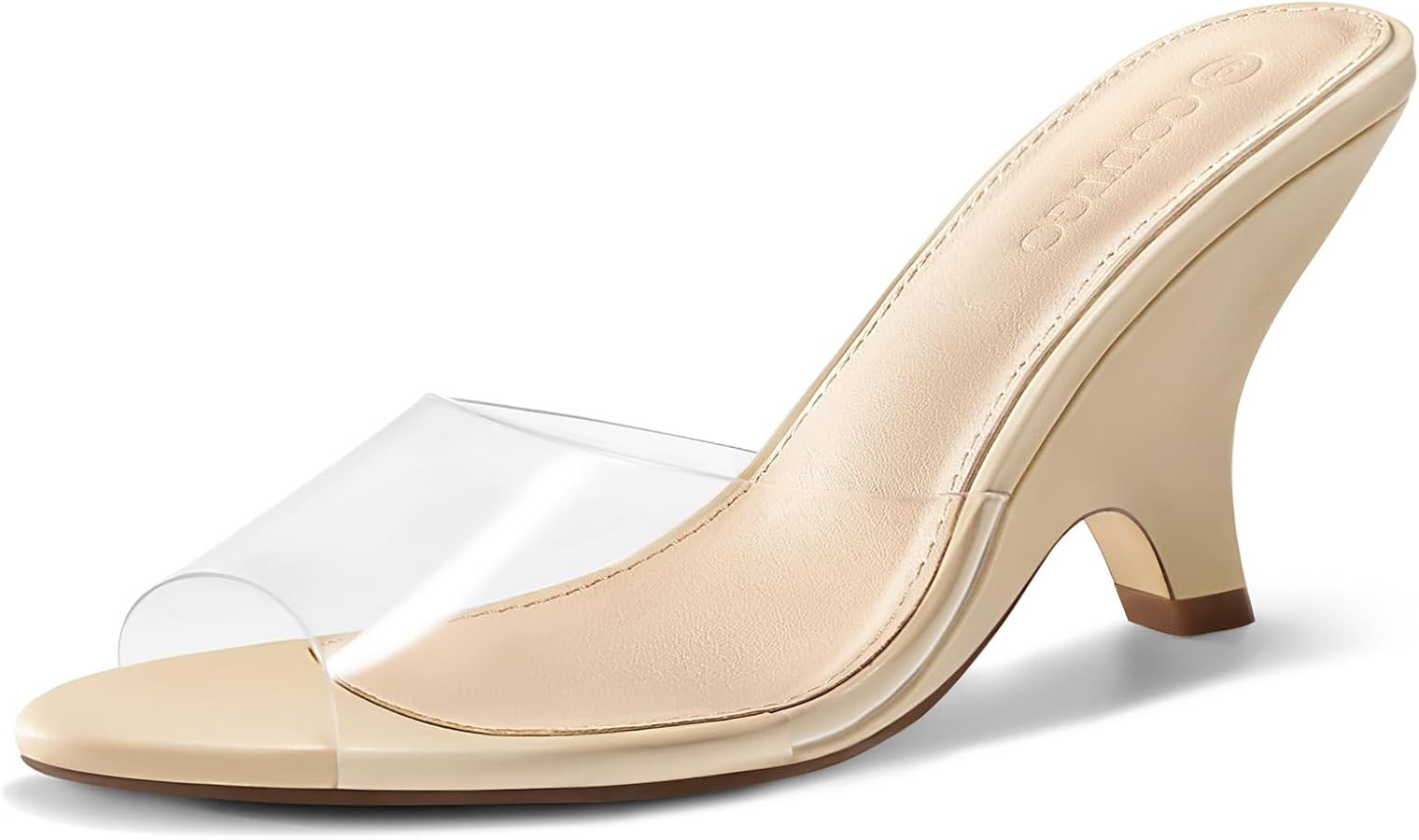 Coutgo Womens Wedge Heels Sandals Pointed Open Toe Slide Sandals Slip On Backless Summer Dress Sh... | Amazon (US)