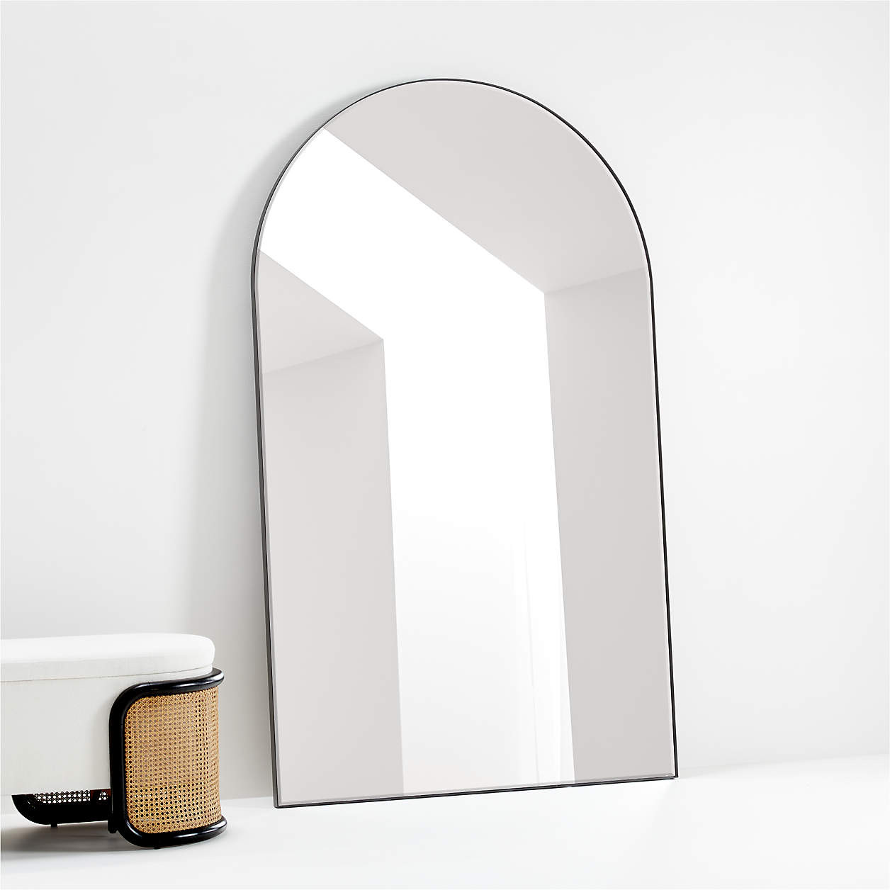 Edge Extra-Large Black Arch Floor Mirror 48"x80" + Reviews | Crate & Barrel | Crate & Barrel