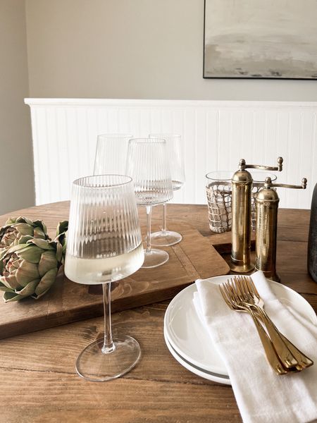 my gorgeous salt + pepper mills on sale - 20% off! never go on sale & a kitchen staple! elevates styling, functional, & makes a beautiful moment near the stove with a tray & cooking oils. 

Meridianny kitchen decor. Kitchen styling. Neutral kitchen. Fall kitchen. Dining room. Fluted wine glass. Ribbed wine glass. Charcuterie board. Salt & pepper mills. Salt and pepper shakers. Brass kitchen decor  

#LTKSeasonal #LTKsalealert #LTKhome