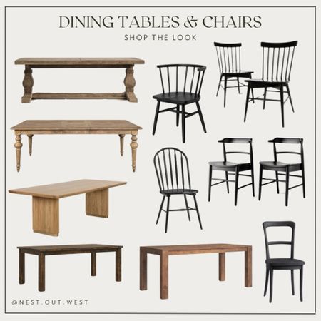 Similar dining tables and dining chairs to my sister’s dining room! Black dining chairs, wood dining tables

#LTKSeasonal #LTKfindsunder50 #LTKhome