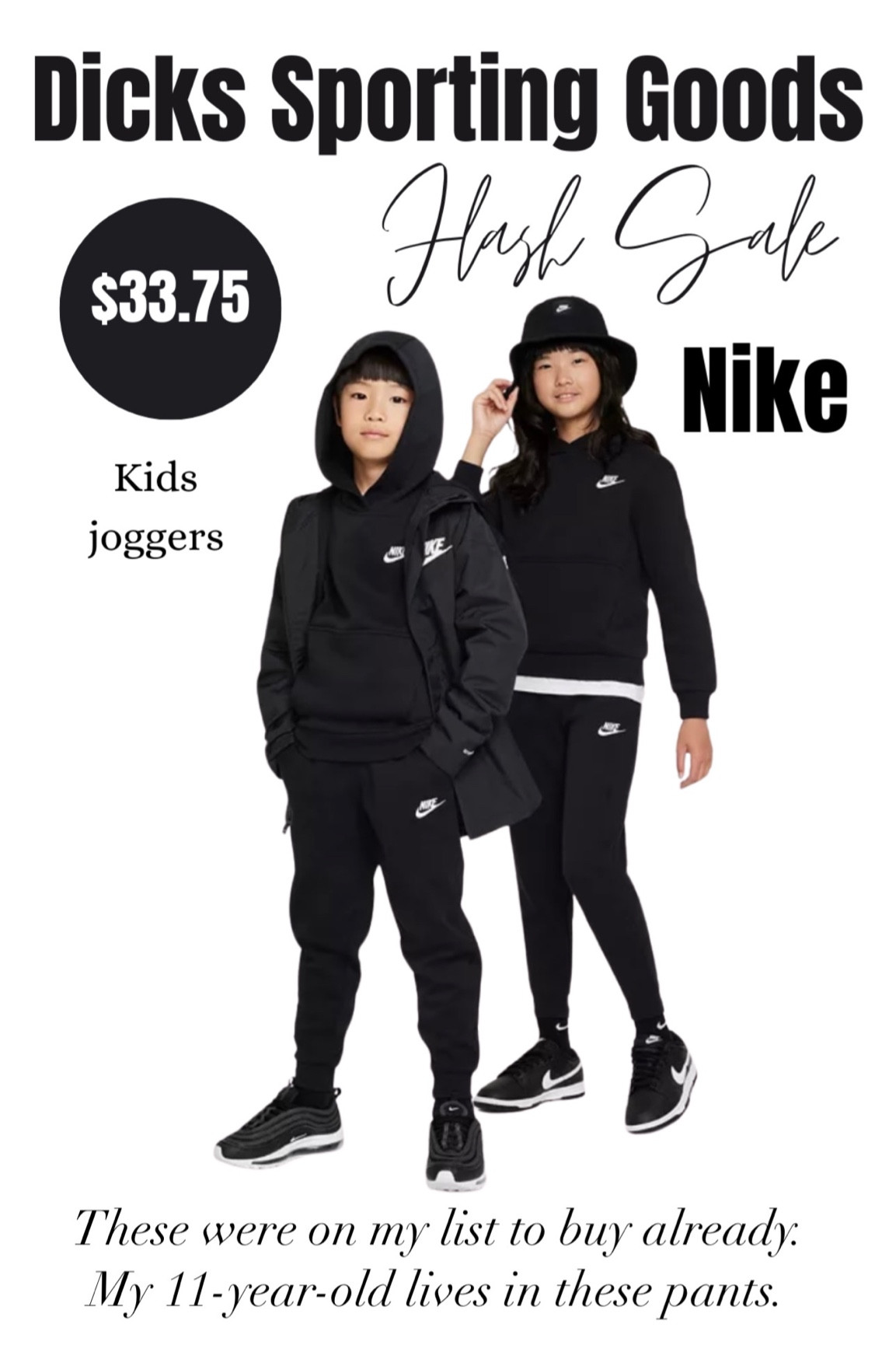 Dick's Sporting Goods Flash sale. Kids joggers are $33.75 down from $45.

#LTKsalealert #LTKfindsunder50 #LTKkids