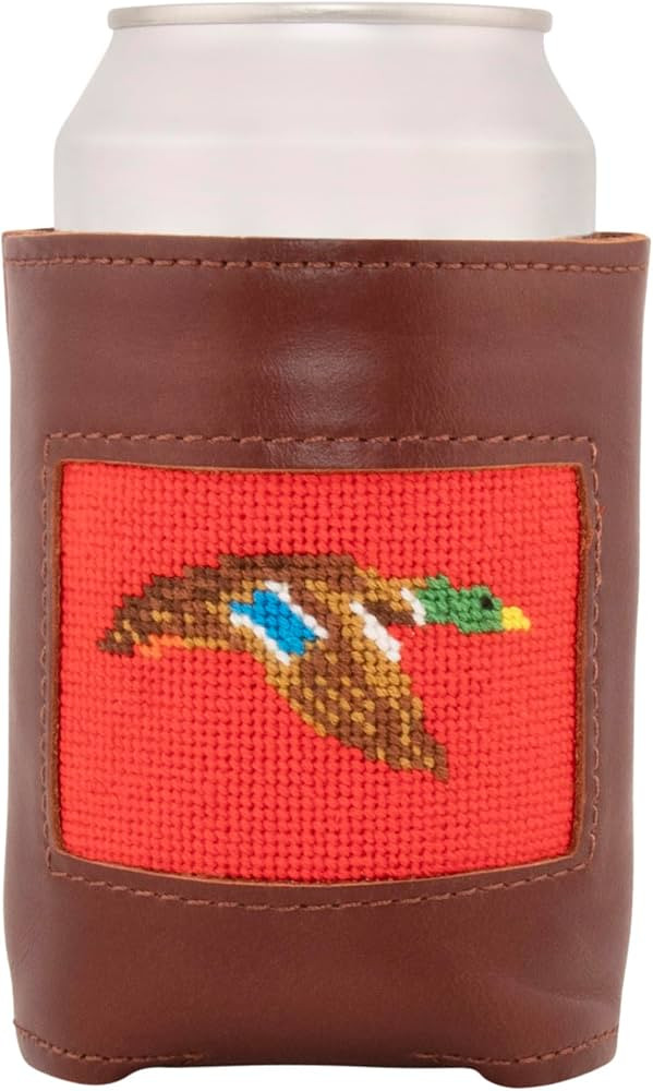 Needlepoint and Full Grain Leather Can Coolers (Duck) | Amazon (US)