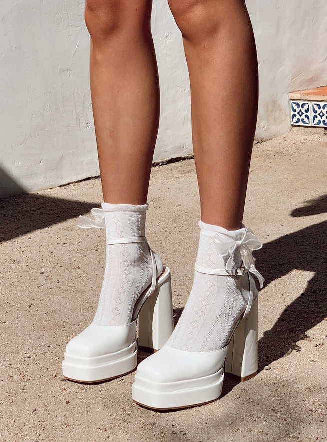 Alto Platform Heels Matte White | Princess Polly US