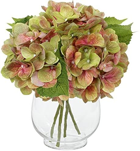 Amazon.com: Artificial Silk Hydrangea Flowers Short Stem Dried Hydrangeas Floral Stems Fake Hydra... | Amazon (US)