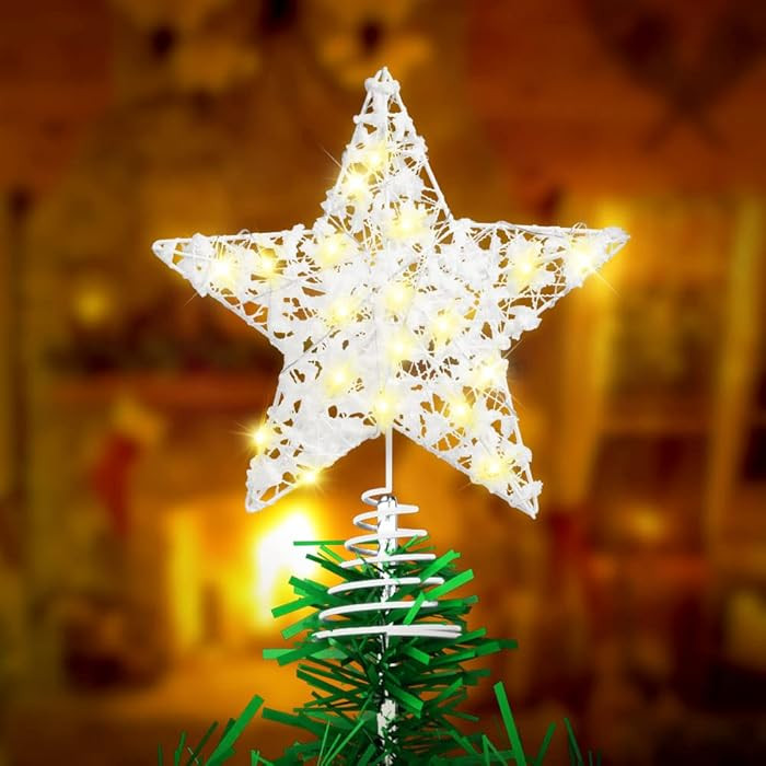 Christmas Tree Topper 20 LED Lights Star Two Modes：Solid and Blinking Christmas Decoration Chri... | Amazon (US)