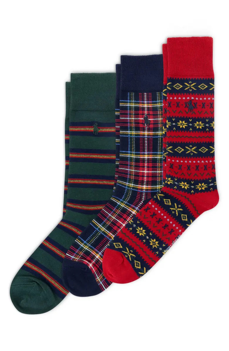 Polo Ralph Lauren Assorted 3-Pack Crew Socks | Nordstrom | Nordstrom