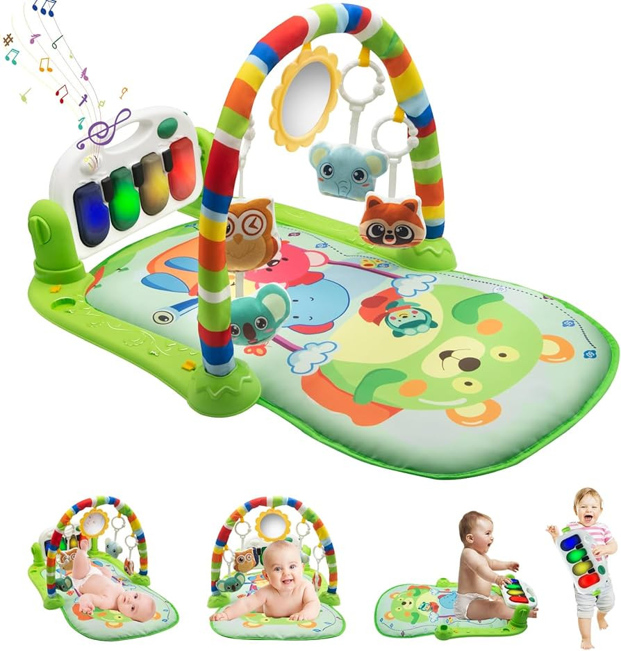 Baby Play Mat, Music & Light Baby Gym Piano Playmat 0-36 Month Thicken Baby Play Gym with Animal ... | Amazon (UK)