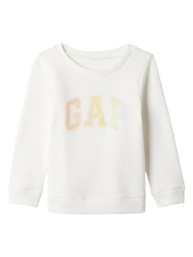 GAP Baby Girls Logo Crew Sweatshirt New Off White 12-18M | Amazon (US)
