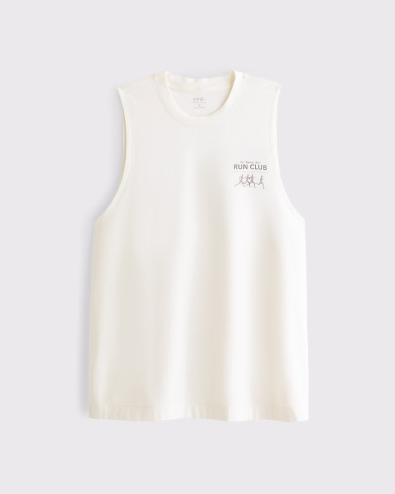 Abercrombie & Fitch Men's YPB Active Cotton-Blend Delt Fit Tank in Cream - Size S | Abercrombie & Fitch (US)