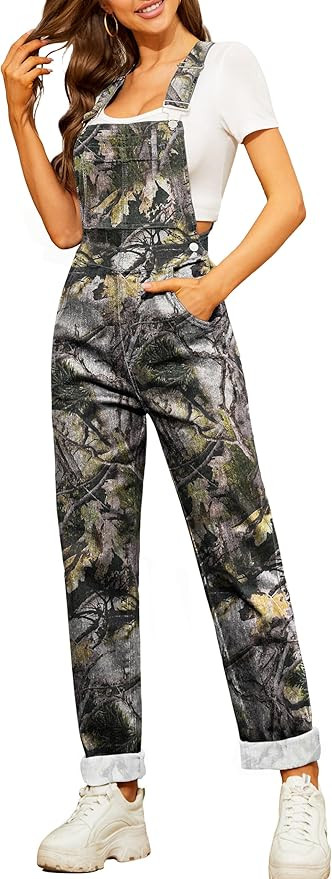 Camo Jumpsuit for Women Camouflage Bibs Overalls Work Utility Coveralls with Pockets | Amazon (US)