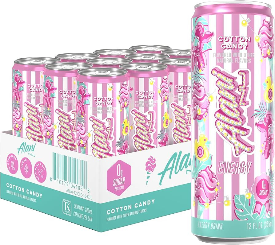 Alani Nu Cotton Candy Sugar Free Energy Drink (Pack of 12) | Amazon (US)