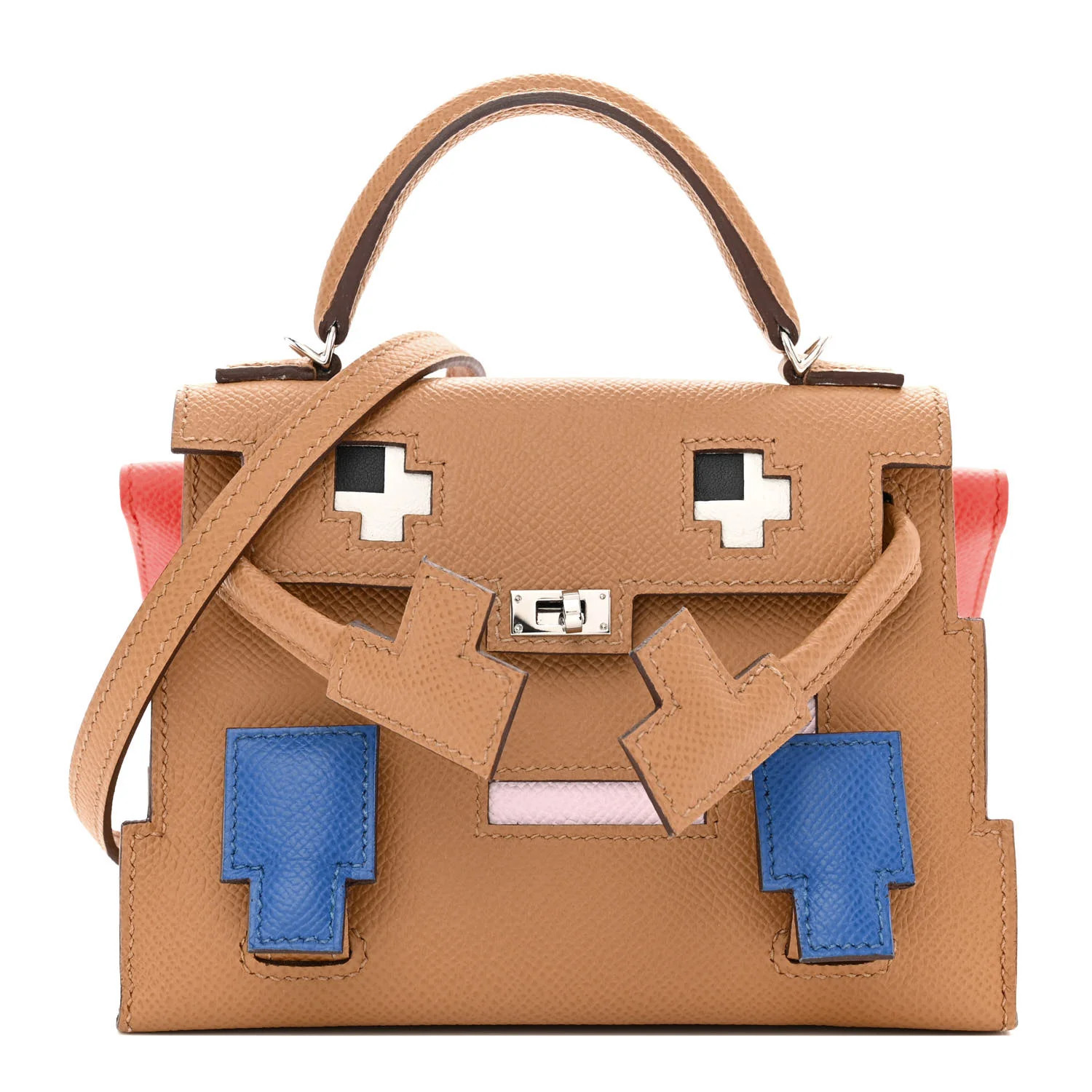 Epsom Swift Quelle Idole Picto Kelly Doll Handbag Biscuit Rose Texas Blue France | FASHIONPHILE (US)