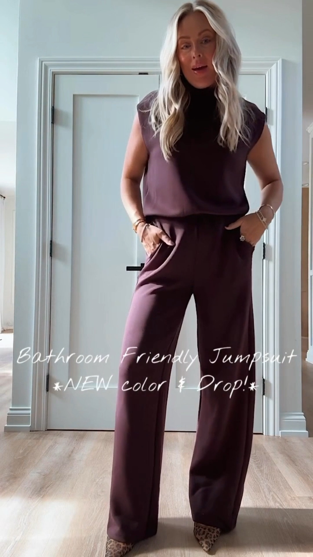 SPANX new color drop in this mockneck jumpsuit — it also comes in black, red, and this new truffle brown! The shoulders are so flattering, the material is amazing, and yes… it has POCKETS and is bathroom friendly 🙌 great for hosting or holiday! Just add a jacket! 
💻 New customers — use my code LILLIEXSPANX to save!
Wearing: Tops — Small Regular | Pants + Jumpsuit — Small Tall.

Perfect for: travel days, active wear, and all things athleisure. 

Active wear. Jumpsuit. Matching set. Brown. New Year’s Eve  

#LTKSeasonal #LTKHoliday