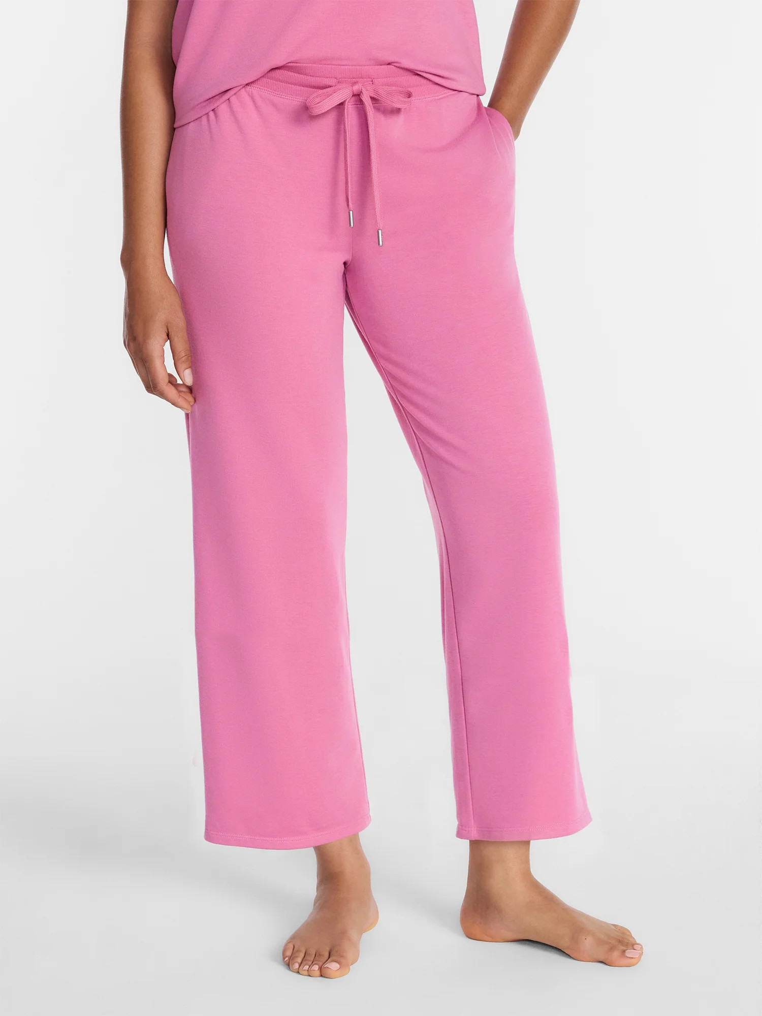 Joyspun Women's French Terry Knit Sleep Capri Pants, 25” Inseam, Sizes XS-3X | Walmart (US)
